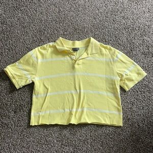 THRIFTED Stripped Yellow Crop Top